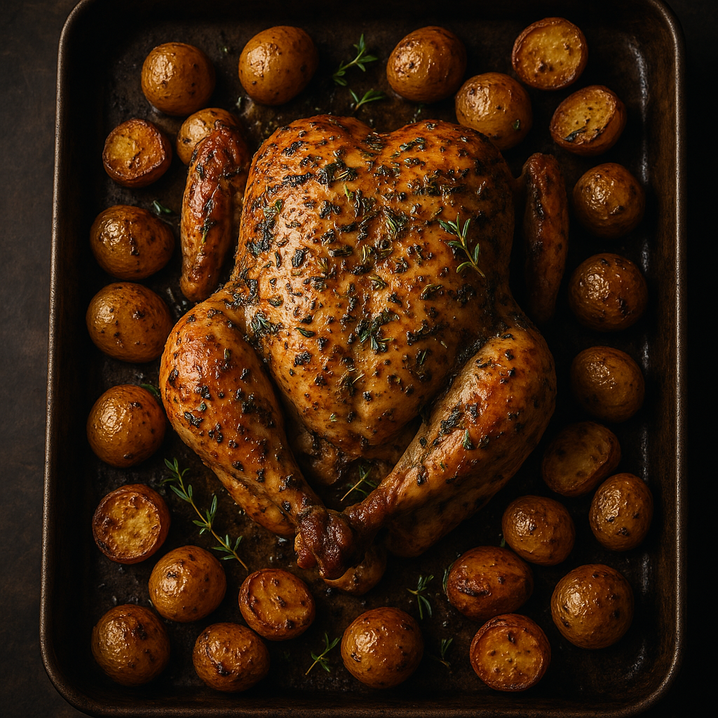Pollo alle erbe mediterranee con patate